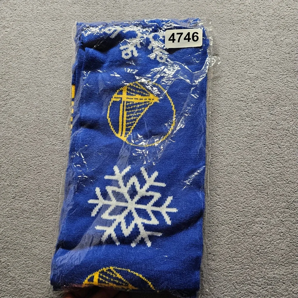 Golden State Warriors NBA Scarf Unisex OS Blue Yellow NBA Basketball Winter Logo